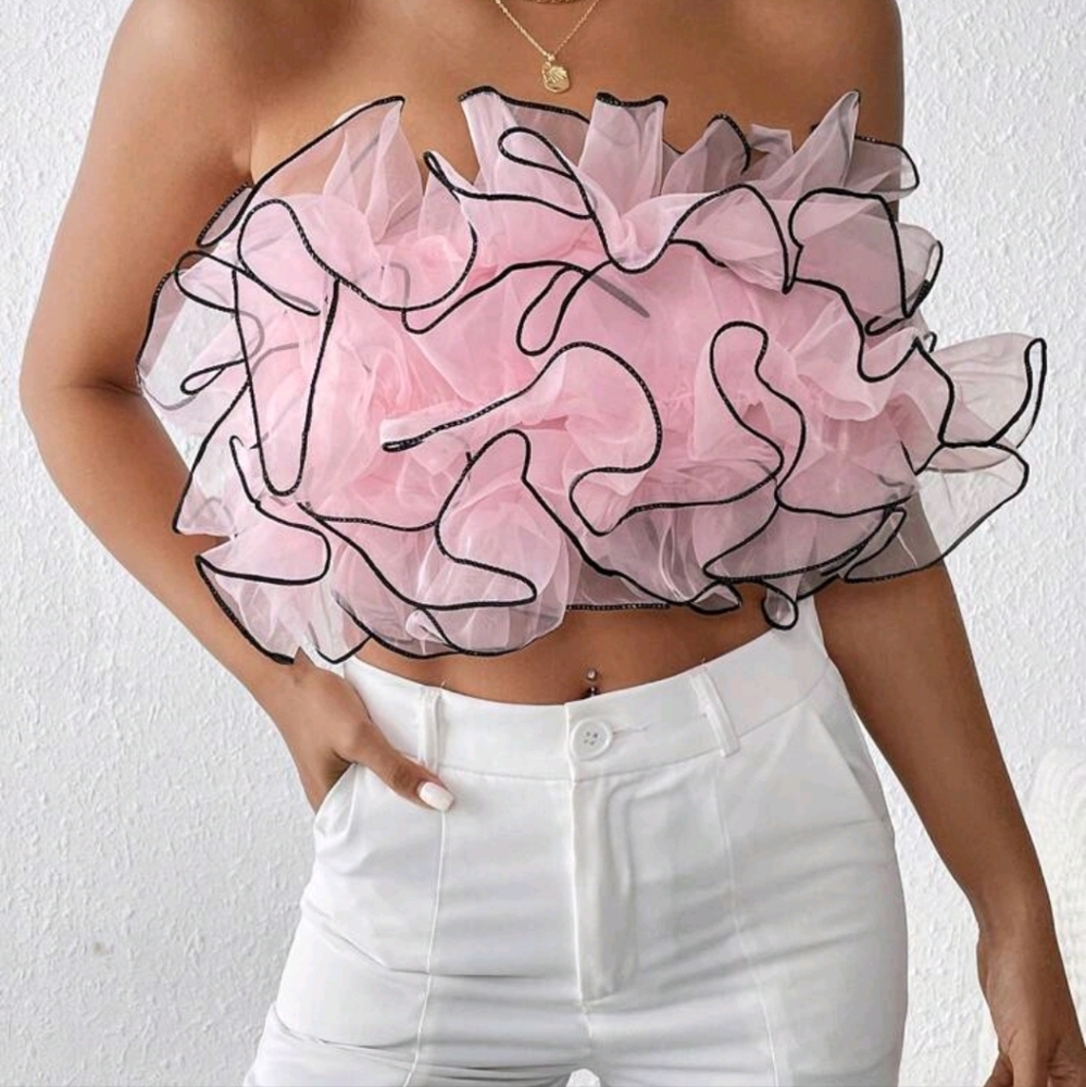 Ruffled tube top